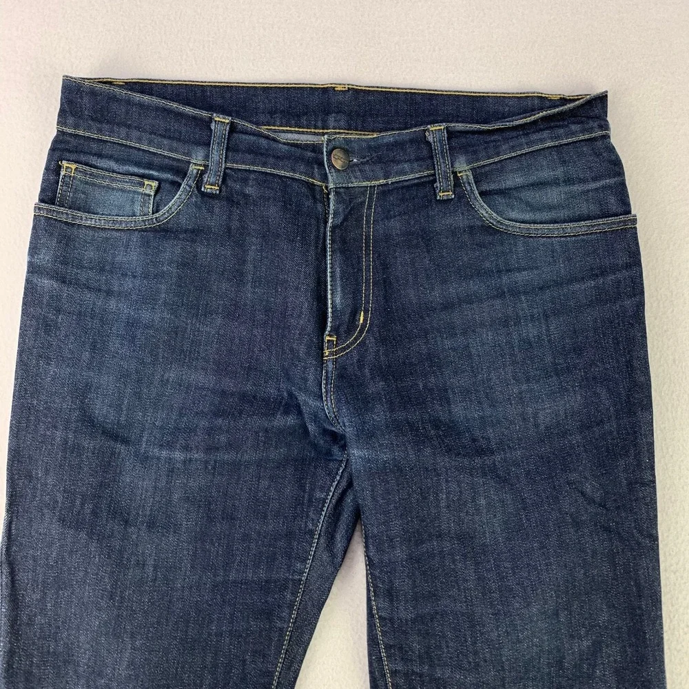 Carhartt WIP Riot Pant Jeans Mens 34x32 Dark Wash‎ Denim Stretch Workwear Slim